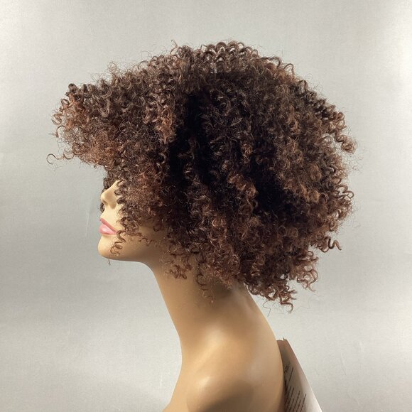 Sydney Short Curly #T1B/30 Black Honey Brown Remi Quality Full Wig - Picture 5 of 9